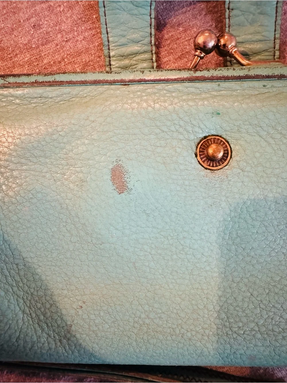 Vintage Lucky Brand Wristlet Wallet - Turquoise Leather
